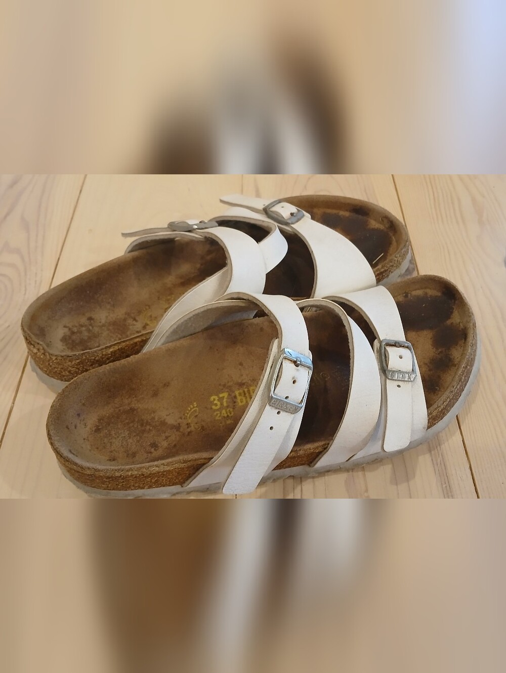 Birkenstock - White Triple-Strap Women's Slide Sandals